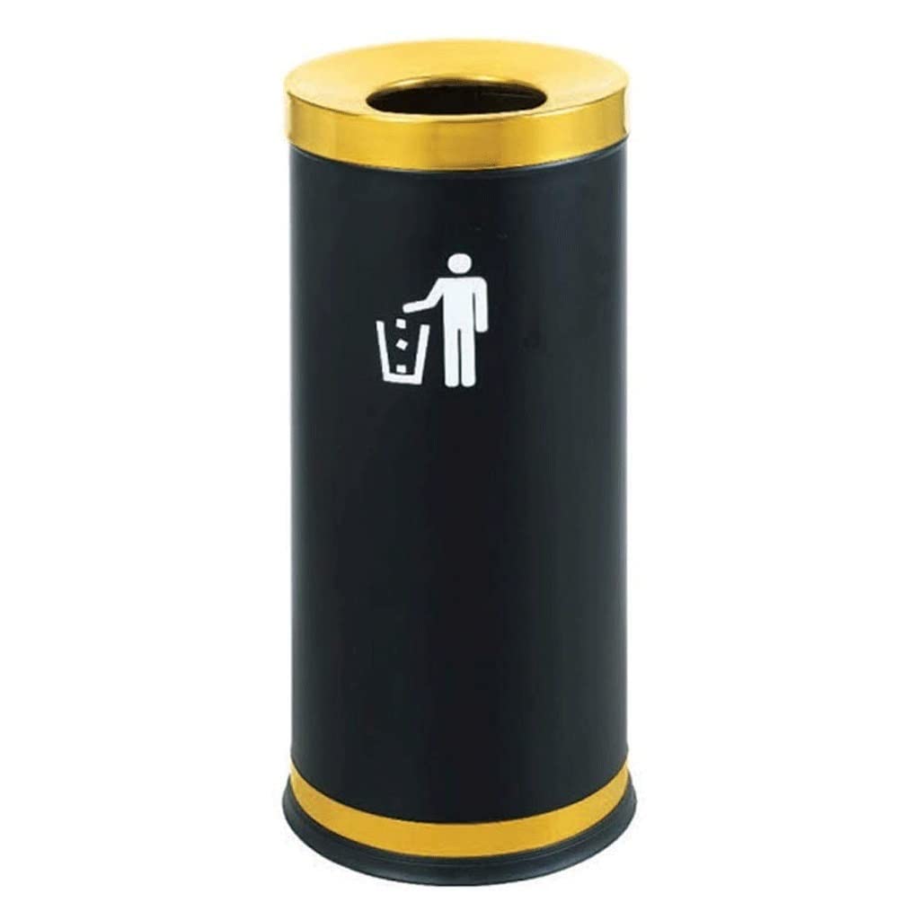 Cubo de Basura al Aire Libre Papelera de basura al aire libre Acero inoxidable Papelera de basura de interior Bin comercial de basura comercial Papelera de almacenamiento de residuos cilíndricos Conte