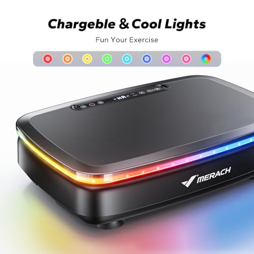 MERACH Vibration Plate Exercise Machine, Vibrating Plate with Bluetooth and LED Lights, Workout Equipment for Women - Image 3