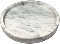 Vista 8 de Bandeja de mármol natural, bandeja decorativa circular de piedra de mármol para mostrador, joyas, tocador, bandeja pequeña redonda, 5-1/2 pulgadas