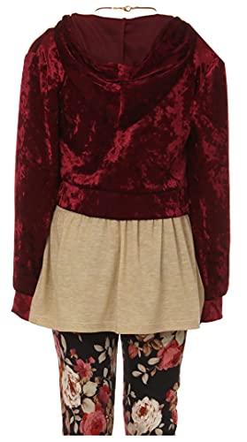 Image of 3 Pieces Top Legging Necklace Holiday Fall Winter Girls Pant Set 4-14