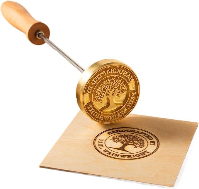 Personalizado de la marca de hierro sello de madera de cuero y logotipo