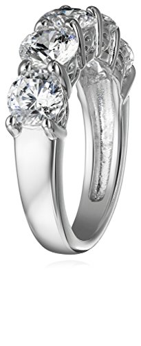 Amazon Essentials Sterling Silver Five-Stone Ring set with Round Cut Infinite Elements Cubic Zirconia (previously Amazon Collection)2