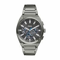 Fossil Men's Everett Chronograph Stainless Steel Watch, FS6107, Grey, 44 mm
