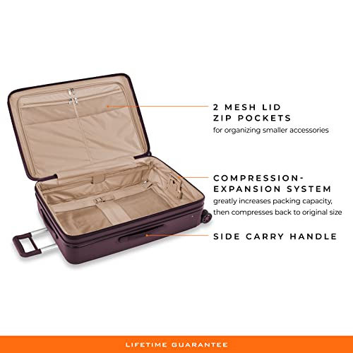 Briggs & Riley Sympatico Hardside Large Spinner Luggage, Plum, 30-Inch Checked #TOP2