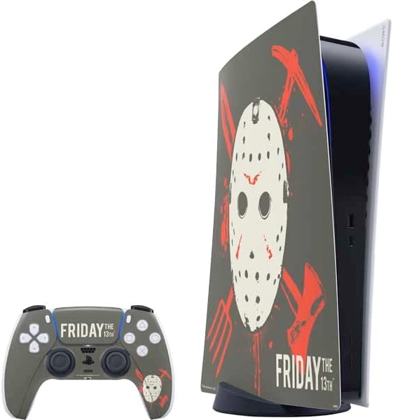 Skinit Decal Gaming Skin Compatible with PS5 Digital Edition Bundle - Officially Licensed Warner Bros Friday The 13th Jason Voorhees Design