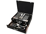HealthyClad Silverware Flatware Set 18/10 304 Surgical Stainless Steel W/24k Gold Plated Accents Service for 12