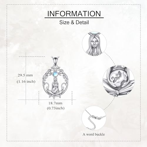 Earth Mother Goddess necklace 925 Sterling Silver Protection Earth Necklace for Women Earth Mother Goddess Jewelry4