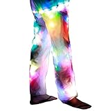 GUOCHU Mens Womens LED Flash Light Up Rave Jacket Baseball Hoodies Sport Outwear Party Costume Fancy Dress Plus Size (L（Waist 24''-44''）, Pants) White