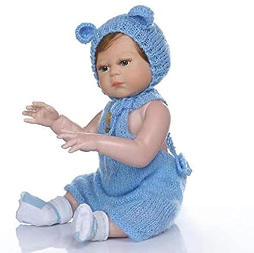 MWKL 20 Zoll Vollsilikon Reborn Babypuppe Lebensechte Neugeborene Puppe mit Strickkleidung Set Kinder begleiten Puppe… – Bild 5