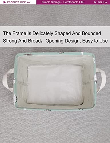 Image of Rectangular Storage Basket Fabric Organizer Bin for Toys,Books,Clothes,Gifts,Pets-Perfect for Home,Office,Nursery,Dorm,Shelf(Rec-dinosaur)
