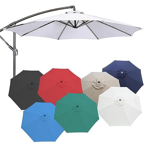 KAnduo 6.6ft/9ft/10ft Patio Umbrella Replacement Canopy, 6 Ribs/8 Ribs Parasol Replacement Top Canopy, Outdoor Canopy Replacement Cover For Beach Pool Garden Umbrella(Color:Red,Size:9FT 8-Ribs)