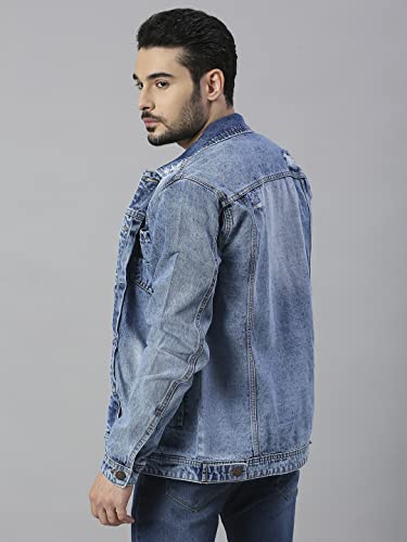 Image of HIGH STAR Men's Standard Length Solid Denim Jacket