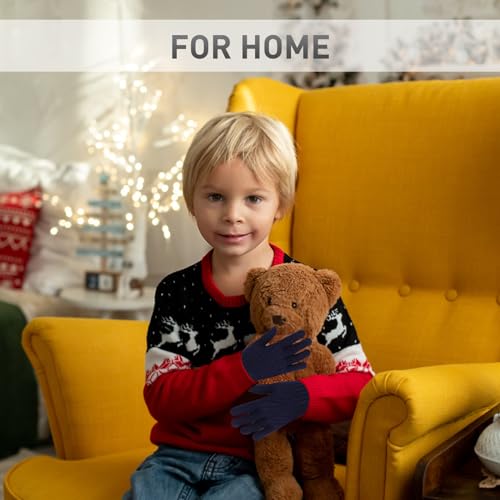 Image of Winter Gloves for Toddler Kids - 3 Pairs Boys Girls Soft Warm Wool Lined Gloves Full Finger Children Knit Gloves