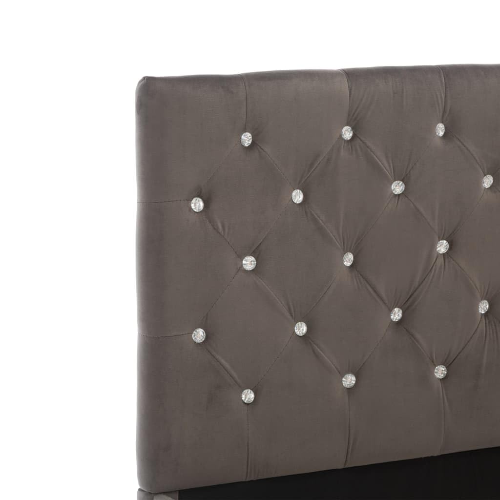 vidaXL Estructura de Cama Dormitorio Base Completa Armazón Adolescente Adulto Listones Soporte Interiores Doble Terciopelo Gris 100x200cm