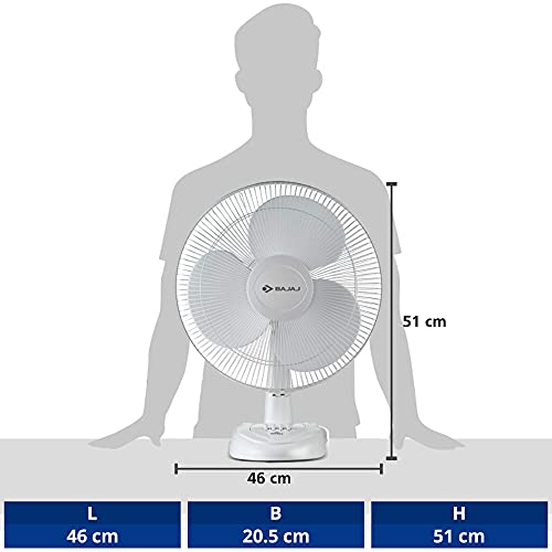 Bajaj Esteem Table Fan 400 MM Table Fans for Home & Office Low
