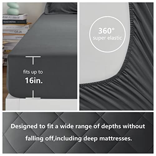 Cozylux Queen Bed In A Bag 7-Pieces Comforter Sets With Comforter And Sheets Dark Grey All Season Bedding Sets With Comforter, Pillow Shams, Flat Sheet, Fitted Sheet And Pillowcases #TOP4