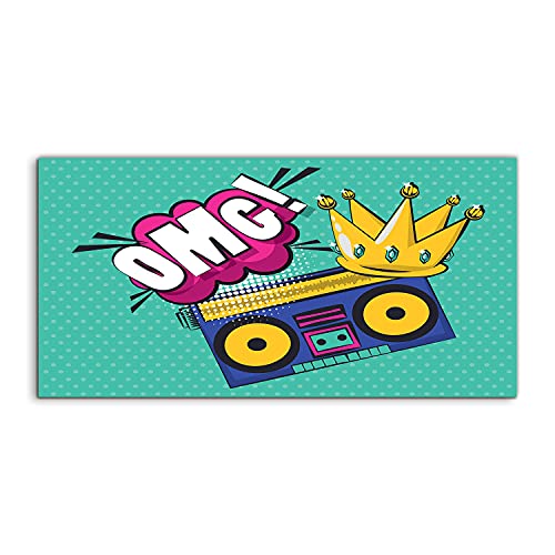 Tableau plexiglas Retro Art Boombox Coloray 120x60cm pour décoration murale