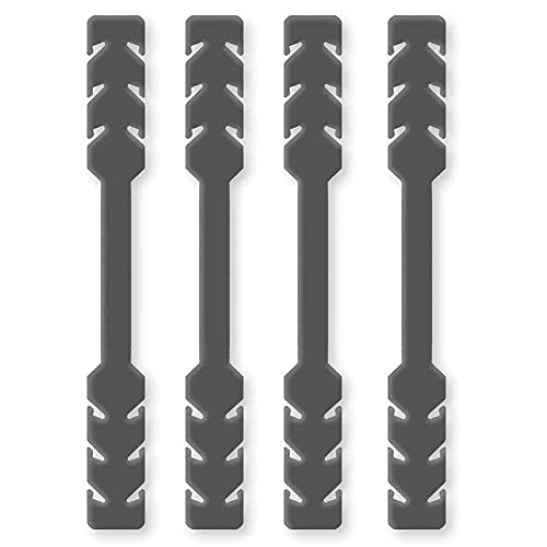 OcioDual 4 Salva Orejas Porta Mascarillas, Salvaorejas para Mascarillas, Sujeta Mascarilla, Extensores Elásticos Flexibles, Ajustables, Antipresión, Ganchos de Silicona, Goma Gris