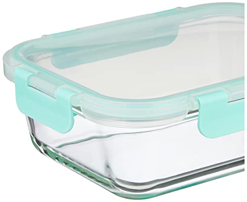 Image of Amazon Brand - Solimo Borosilicate Glass Lunch Boxes with Air-Vent Lids, Set of 3 (1,000 ml Each) | Transparent