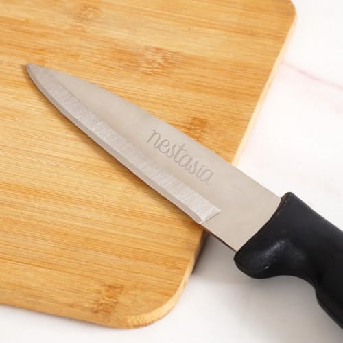 Image of Nestasia Stainless Steel Kitchen Knife Set of 3 for Home (10 Inch, 9 Inch, 8 Inch) - Rust-Resistant Sharp Vegetable Knife with Non-Slip Handle for Cutting, Chopping, Slicing & Cooking