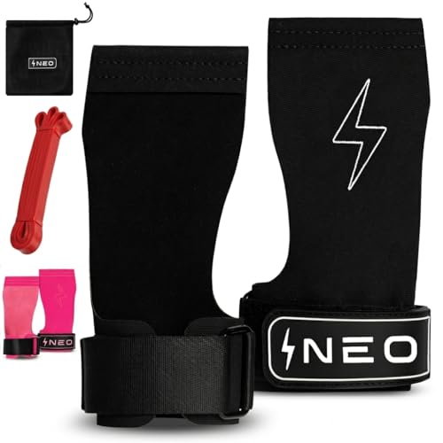 NeoDynamic Calleras para Crossfit | Calleras Crossfit | Guantes calistenia Hombre y Mujer Profesionales para Atletas de Gimnasia, Cross Training | Bolsa y Banda Elastica de Regalo