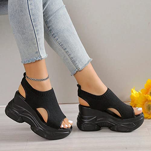 Sandalias de cuña cómodas con malla transpirable para caminar en verano 2