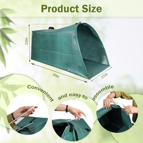 Leaf collector leaf scoop,Foldable yard waste bag,Extra large lawn bags leaf bags,Heavy leaf pick up tools leaf loader,Reusable yard garden bags for leaves lawn trash (200L) by OBILAN - Image 4