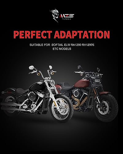 Image of MZS Motorcycle Foot Pegs, 2018-2025 Front Adjustable Footpegs Accessories MX Serrated Wide Pedal Compatible with Softail Breakout Deluxe Fat Bob Fat Boy Heritage Low Rider Slim Street Bob Sport Glide