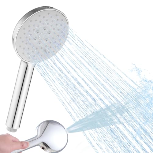 Haiba Shower Head High Pressure 4 Modes Handheld Shower Head Built-in Power Wash to Clean Tub Tile & Pets Silver
