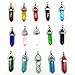 TIHOOD 30PCS/Set DIY Healing Pointed Chakra Beads Crystals Stone Random Color Beads Pendant for Pendant Necklace Jewelry Making with Black Leather Necklace Chain