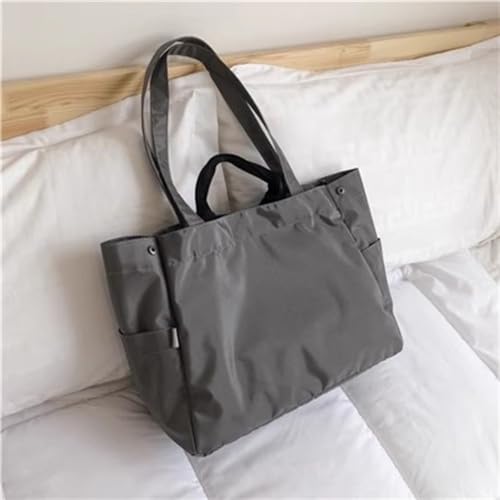 Womens Briefcase Business Shoulder Bag Nylon Handbag Briefcase Business Work Bag(Gray)