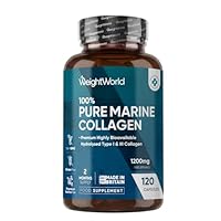 Pure Marine Collagen Supplements for Women & Men - 120 Capsules - 1200mg Per Serving - 2 Months Supply- Highly Bioavailable Type 1 & 3 Hydrolysed Fish Collagen Peptides