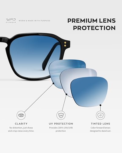 Image of WearMe Pro Francis Men's Polarized Sunglasses, Square Frame, Wide Fit UV400