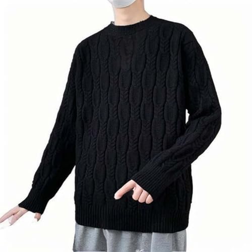 Mens Textured Crewneck Sweater Long Sleeve Pullover Sweaters Fall Casual Warm Basic Sweater2