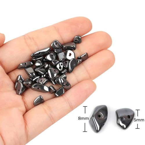 Image of 5-8mm Black Hematite Chips Natural Chip Stone Beads for Jewelry Making
