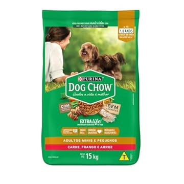 Purina Dog Chow Ração Adulto Raças Pequenas Frango e Arroz - 15kg para Todas Pequeno Adulto - Sabor Frango