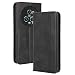 Produktbild RonRun Honor Magic5 Pro Hülle Flip PU Leder Magnet Handyhülle mit Wallet Case Klappen Ständer Stoßfest Schutzhülle Kompatible für Honor Magic 5 Pro 5G, schwarz