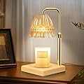 Candle Warmer Lamp with Timer and Dimmer, Birthday Gifts for Women Mom, Adjustable Height Vintage Candle Lamp with 2 Bulbs for Jar Candles Home Kitchen Office Living Room Decor (Gold)