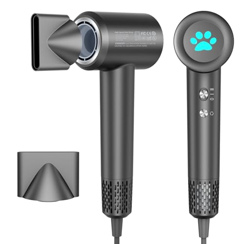 KISSLEAF secador de pelo con 200 millones de iones negativos, 110, 000 RPM de alta velocidad de secado rápido, 360 ° difusor magnético 30dB de bajo ruido