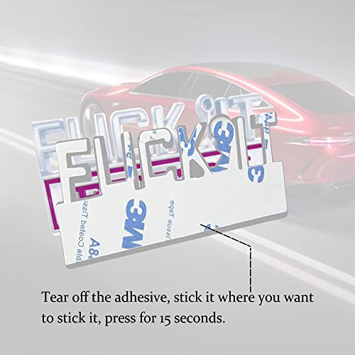 Image of Fuck IT Edition Emblem, Car Exterior Emblems Badge 3D Sticker Decal, Fuck-IT Edition Emblem 3D Fender Badge Decal, 3D Fender Badge Decal Car Truck Replacement, Fit for All Cars (Sliver Purple)