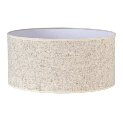 Pantalla cilíndrica - pantalla de 60 cm de diámetro, 30 cm de altura, color lino beige, ideal para lámparas de mesa y techo