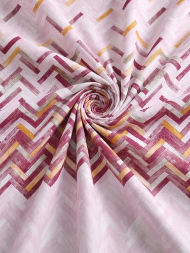 Image of Mafatlal 186 TC Autumn Delight 100% Cotton Single Flat Bedsheet | 60 x 90 Inches | Soft & Breathable Floral Printed Bed Linen | Includes 1 Matching Pillow Cover | Candy Pink