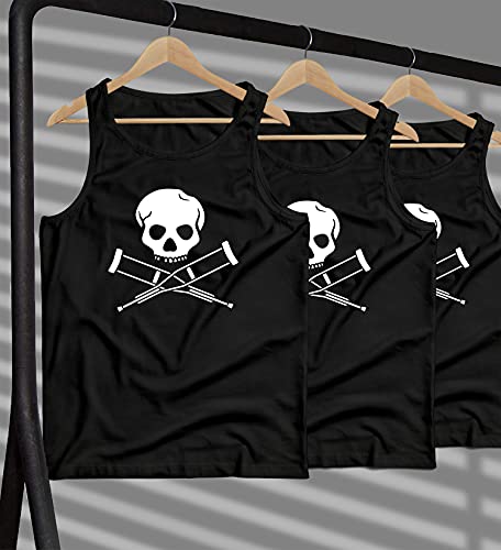 OM3® Jackass Skull Tank Top Shirt | Heren | Hardcore Stunts Dumb Fun Cult | S - 4XL - Image 4