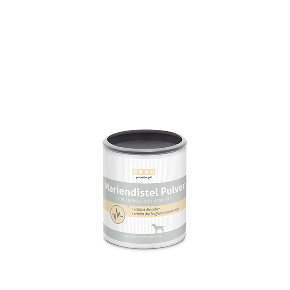 GRAU - the original - 100% pure milk thistle powder, protects the liver, contributes to cell renewal, pack of 1 (1 x 75 g), supplementary food for dogs