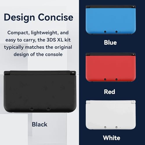 Image of Full Housing Case, Cover Shell Repair Parts Complete Fix Replacement Kit for 3DS XL(black)