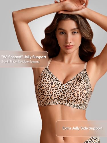Image of Wireless Jelly Bras for Women No Underwire - S-2XL Seamless Padded T-Shirt Bralette with Support, Comfortable Everyday Bra