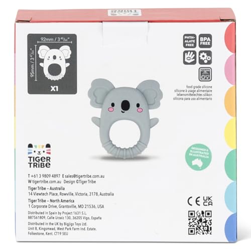 Image of Tiger Tribe Silicone Teether Koala Soft BPA-Free Teething Relief Sensory Toy for Infants Newborns 0-18 Months
