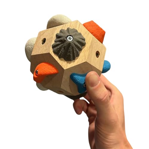 Handgefertigter Boulder Block - 3D Kletter-Trainingsball,Stärke und Präzision aufbauen Solider Holz Boul,Mobile Kletterübung für Zuhause/Outdoor (1pcs)
