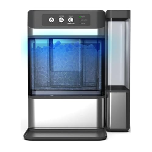 Nugget - Macchina per il ghiaccio portatile, funzione autopulente, design a doppio serbatoio d'acqua per uso commerciale