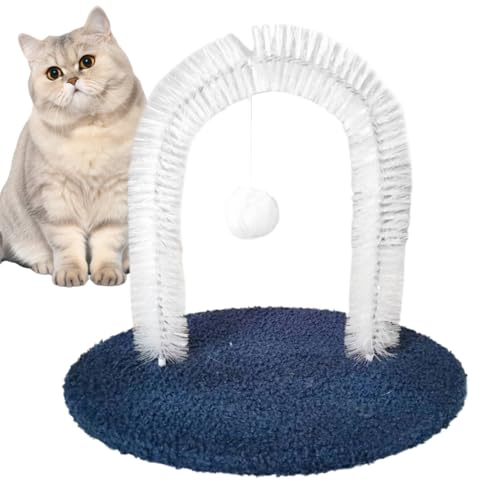 Toiletteur pour chat d'intérieur avec masseur et balle interactive pour le bien-être